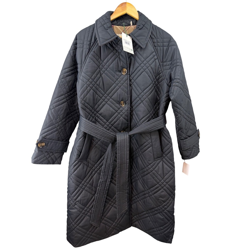 Barbour Women's Size 10 Mariah Modern Heritage Black Quilted Trench Coat New!
